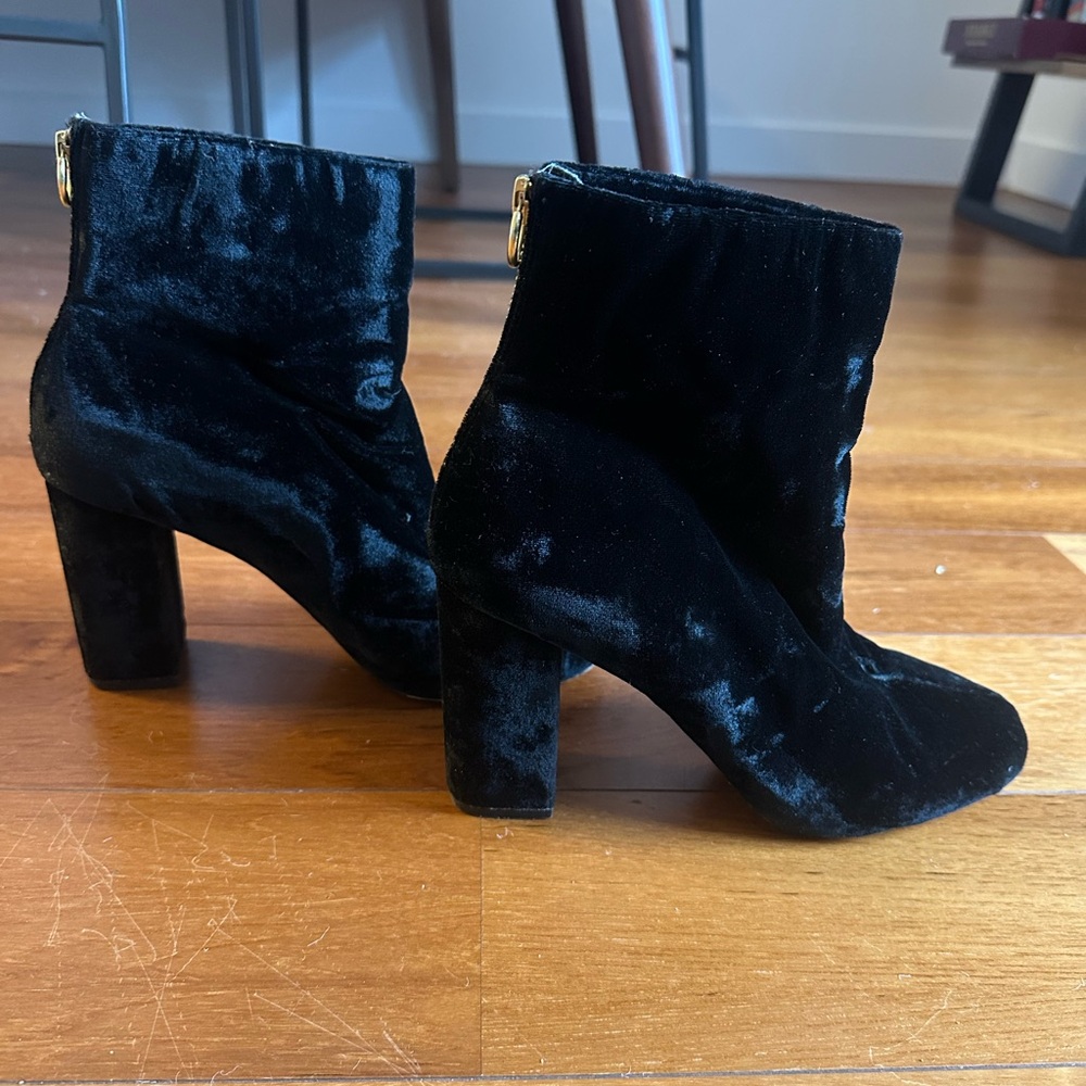 Joie Black Velvet Booties